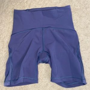 Blue Lululemon High Rise Biker shorts